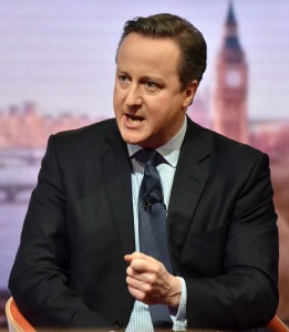 British Prime Minister David Cameron appears on BBC Andrew Marr Show