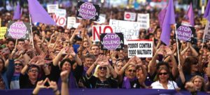 Manifestación contra la violencia machista en Madrid