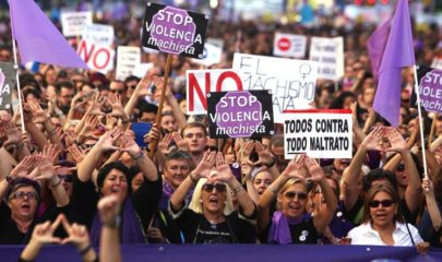 Manifestación contra la violencia machista en Madrid