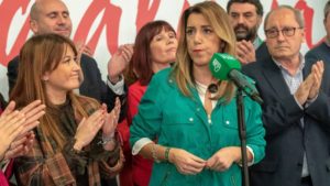 Susana Díaz tras conocer los resultados. (EFE)